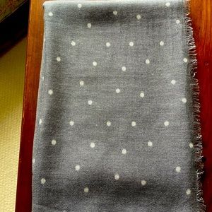 Grey scarf with white polka dots